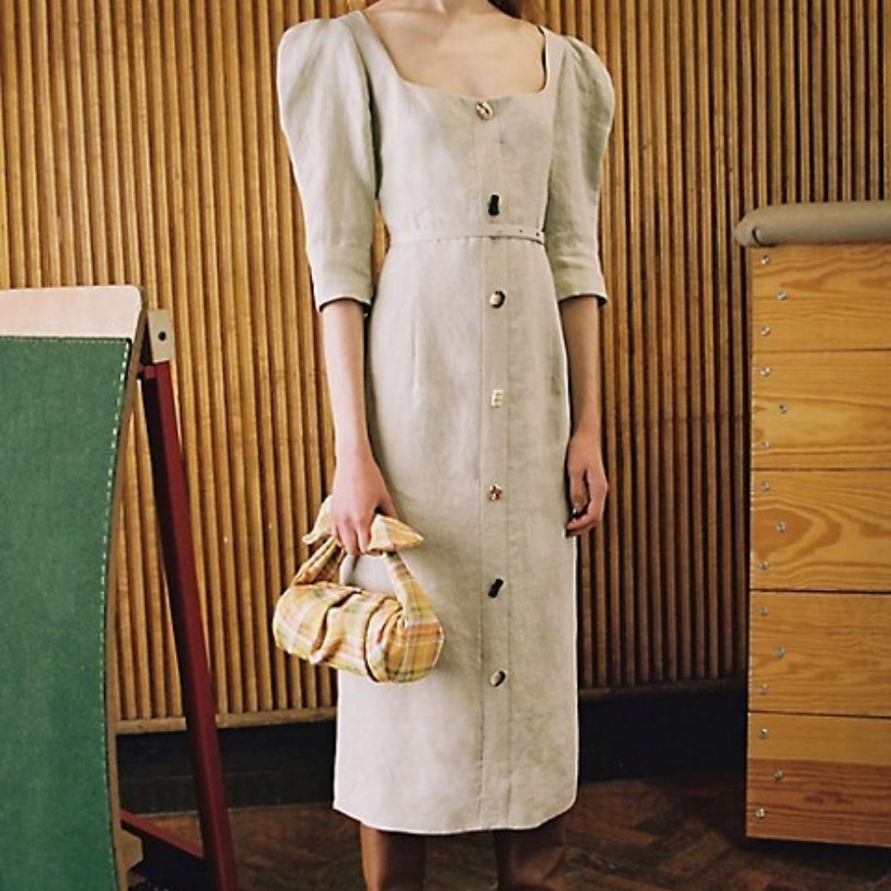 Rejina Pyo Leonie Linen Midi Dress UK 10 / EU 38